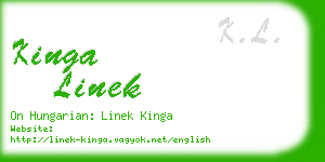 kinga linek business card